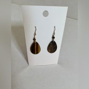 Tigers Eye Stone Teardrop Earrings
